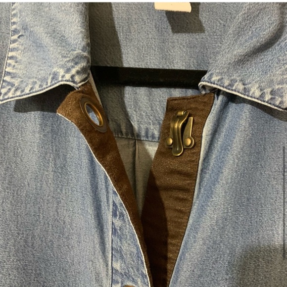 NWOT Soft Surroundings Plus Size Denim Chambray Tencel Weekend Top - Picture 9 of 11